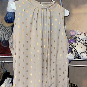 Chic Sleeveless Blouse with Gold Accents